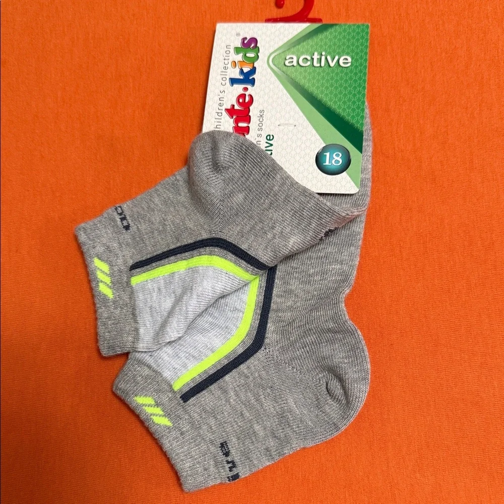 Gray and Neon Green Socks